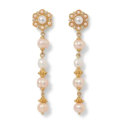 The Met Store Philippine Pearl Double-Strand Necklace and Linear Drop Earrings Set