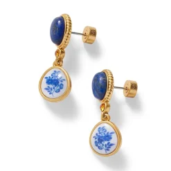 The Met Store Qing Bottle Floral Drop Earrings