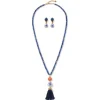 The Met Store Qing Bottle Lariat Necklace and Floral Drop Earrings Set