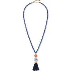 The Met Store Qing Bottle Lariat Necklace and Floral Drop Earrings Set