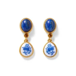 The Met Store Qing Bottle Lariat Necklace and Floral Drop Earrings Set