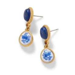 The Met Store Qing Bottle Lariat Necklace and Floral Drop Earrings Set