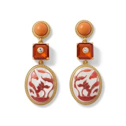 The Met Store Qing Bottle Lotus Pond Drop Earrings