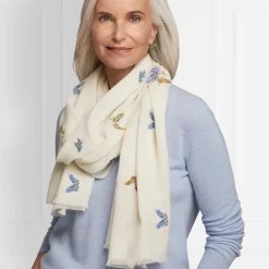 The Met Store Qing Embroidered Butterflies Oblong Scarf