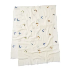 The Met Store Qing Embroidered Butterflies Oblong Scarf