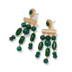 The Met Store Roman Malachite Chandelier Earrings