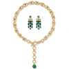 The Met Store Roman Malachite Statement Necklace and Chandelier Earrings Set