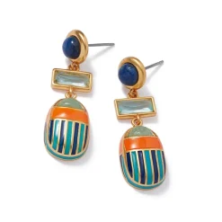 The Met Store Royal Scarab Drop Earrings