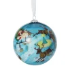 The Met Store Santa and Reindeer Hand-Painted Glass Ornament