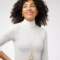 The Met Store Spanish Day and Night Magnifier Pendant Necklace and Moon Drop Earrings Set