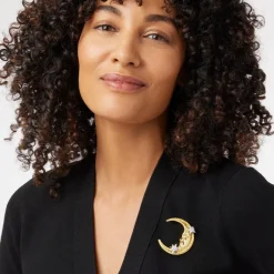 The Met Store Spanish Day and Night Moon Brooch