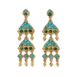 The Met Store Tibetan Mandala Fringe Drop Earrings