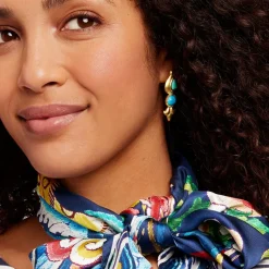 The Met Store Tibetan Turquoise Drop Earrings