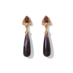The Met Store Turkish Amethyst Drop Earrings