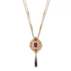 The Met Store Turkish Amethyst Long Pendant Necklace