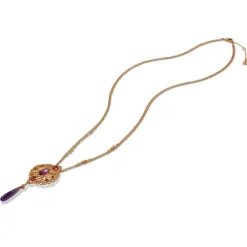The Met Store Turkish Amethyst Long Pendant Necklace
