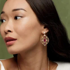 The Met Store Turkish Amethyst Statement Earrings
