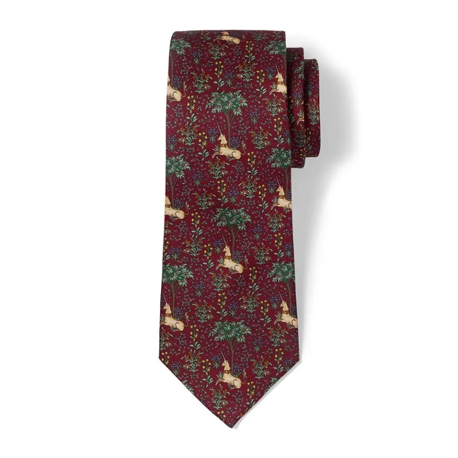 The Met Store Unicorn in a Garden Silk Necktie