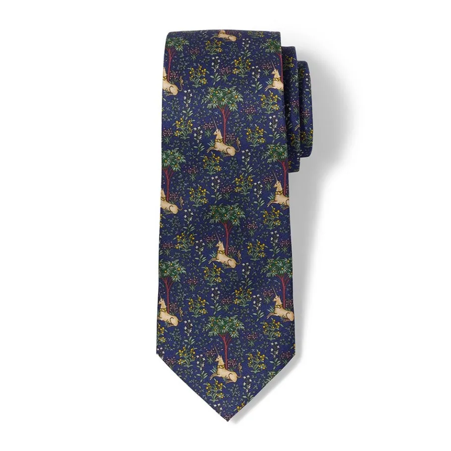 The Met Store Unicorn in a Garden Silk Necktie