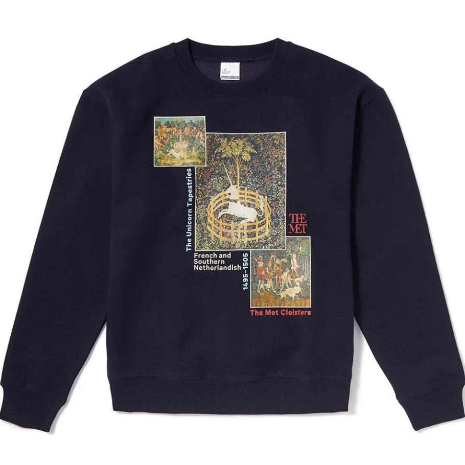 The Met Store Unicorn Tapestries Crew Neck Sweatshirt