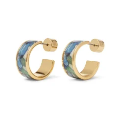 The Met Store Van Gogh Irises Enamel Hoop Earrings