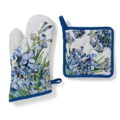 The Met Store Van Gogh Irises Pot Holder and Oven Mitt Set