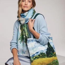 The Met Store Van Gogh Wheat Field with Cypresses Tote