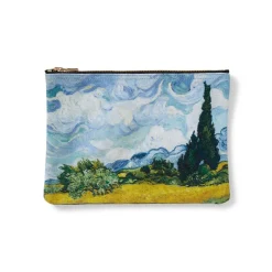 The Met Store Van Gogh Wheat Field with Cypresses Zip Pouch