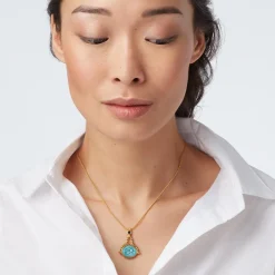 The Met Store Wedjat Eye Scarab Spinning Pendant Necklace