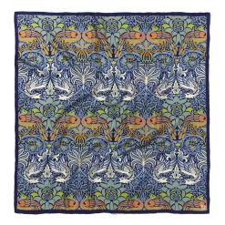 The Met Store William Morris Peacock and Dragon Square Silk Scarf