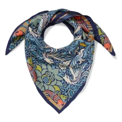 The Met Store William Morris Peacock and Dragon Square Silk Scarf