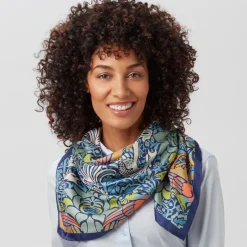 The Met Store William Morris Peacock and Dragon Square Silk Scarf