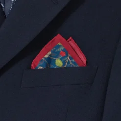 The Met Store William Morris Pomegranate Cotton-and-Silk Pocket Square