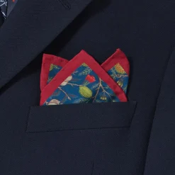 The Met Store William Morris Pomegranate Cotton-and-Silk Pocket Square