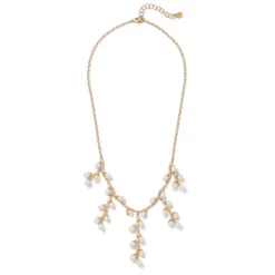 The Met Store Willow Catkins Pearl Bib Necklace and Drop Earrings Set