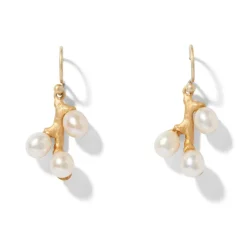 The Met Store Willow Catkins Pearl Bib Necklace and Drop Earrings Set