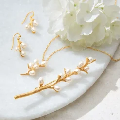 The Met Store Willow Catkins Pearl Drop Earrings
