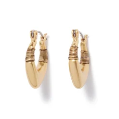 The Met Store Wrapped Chevron Huggie Earrings